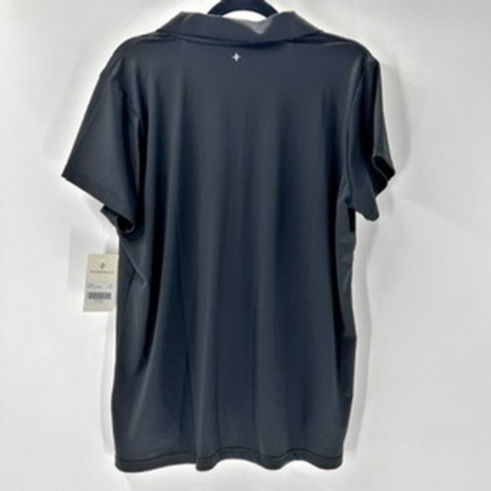 Tuckernuck Womens Black Performance V-Neck Polo Shirt Short Sleeve Size XL NWT - Picture 4 of 6